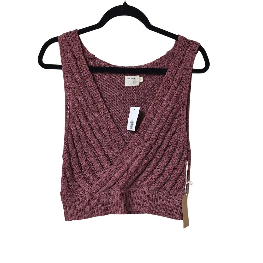 Dreamers by Debut Rosewood Sleeveless Surplice Neck Sweater Womens Small NWT